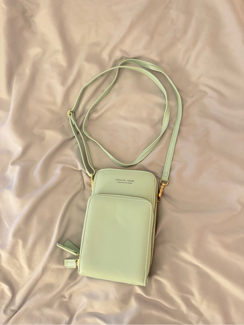 Forever Young Minty Green Crossbody Pouch